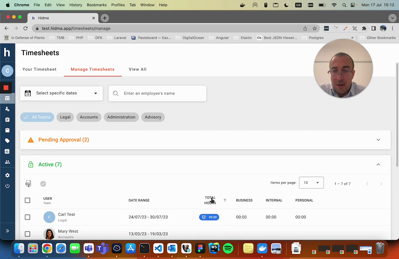 Manage Timesheets